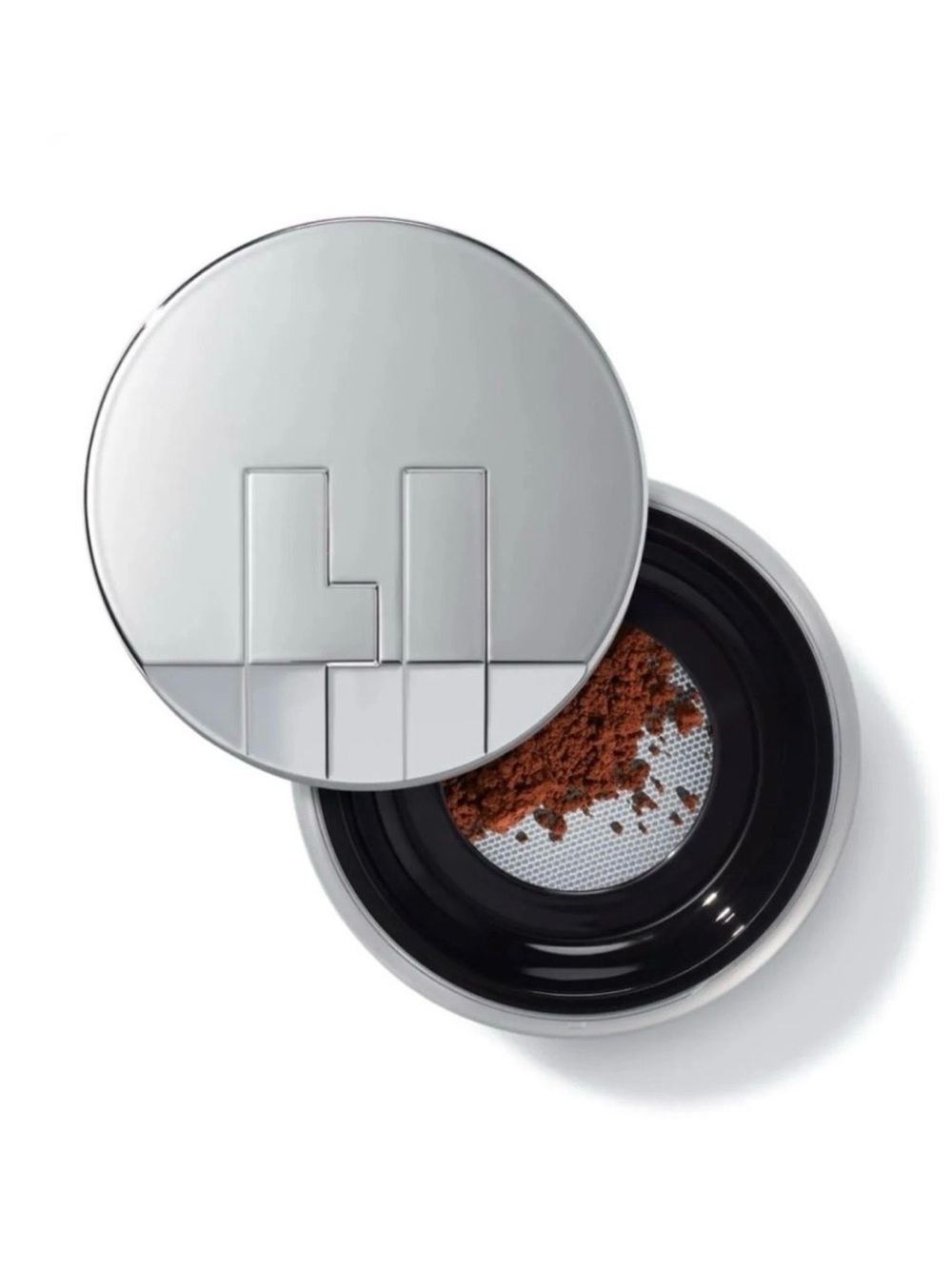 Haus Labs By Lady Gaga Silver Compact with Warm Brown Loose Setting Powder